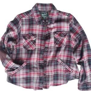 Woolrich Red and Gray Plaid Heavy Cotton Flannel Shacket